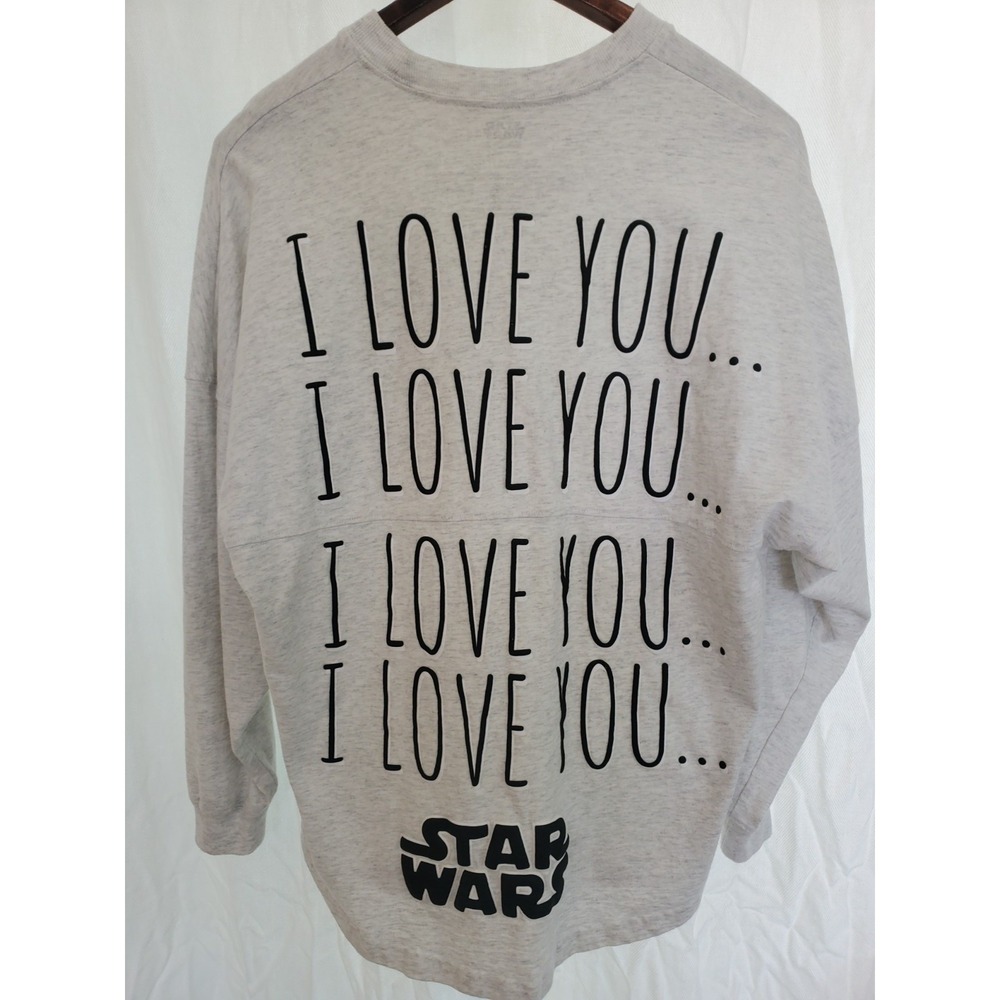 Star Wars Spirit Jersey Millennium Falcon I Love You Grey Sweatshirt Womens S